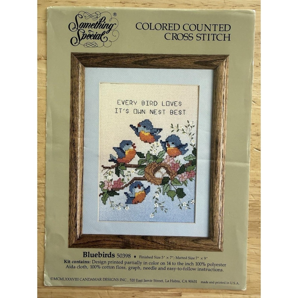 Something Special Bluebirds Candamar Designs Cross Stitch Started Near Complete